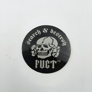 FUCT Clothing Skull Decal Sticker Black White Skate Streetwear Vintage 1990's